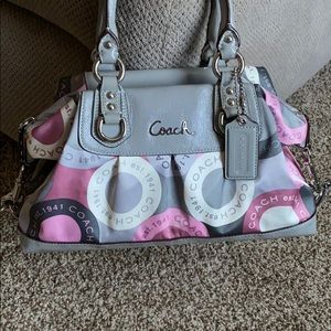 Pink/White/Grey Coach Purse